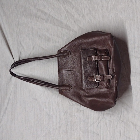 Gianni Bernini genuine leather purse brown shoulder bag - Picture 1 of 10